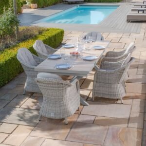 Alternative view of A Vienna 6 - 10 Seat Extending Rectangular Dining Table with Dawn Grey Frame