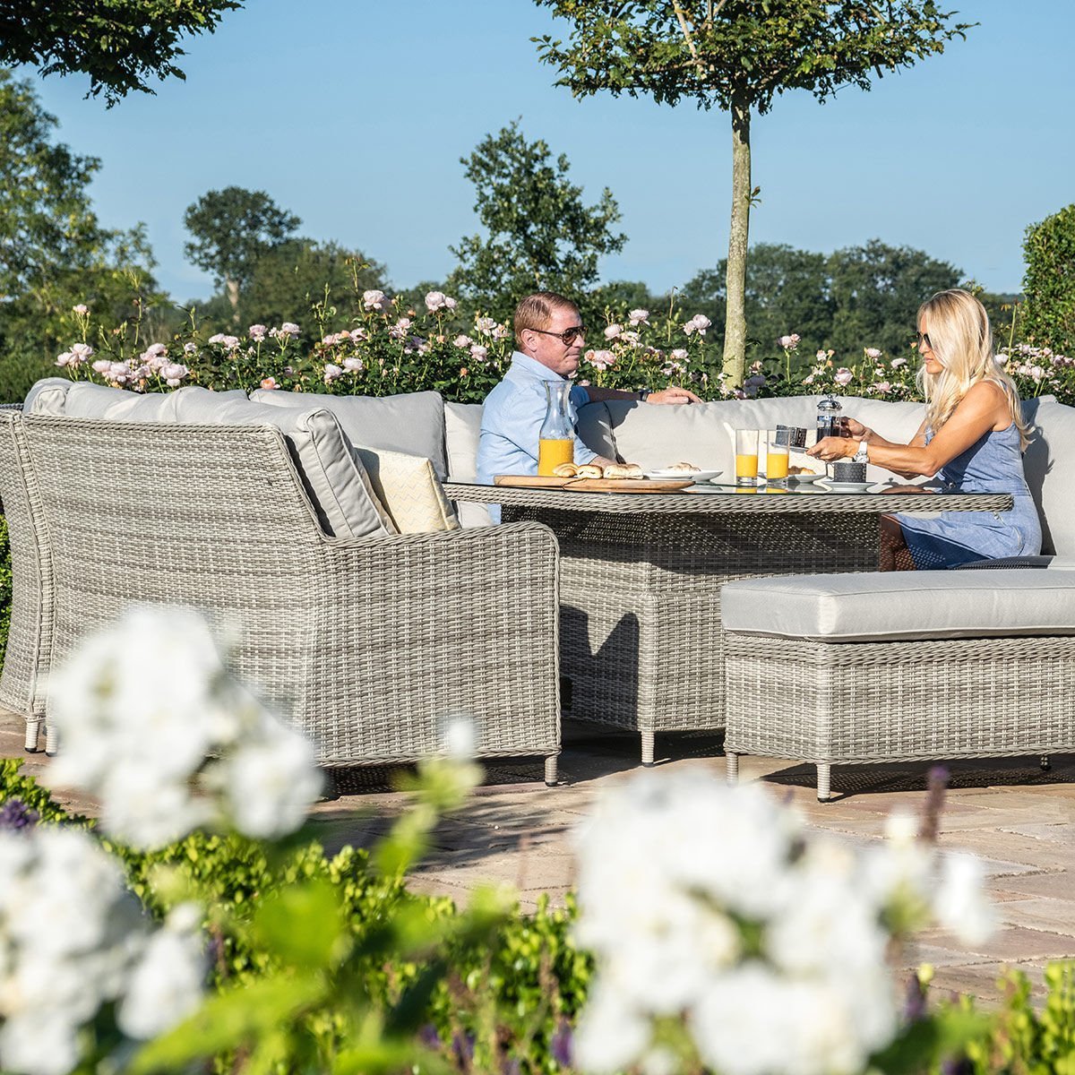 B Oxford Royal U-Shaped Rattan Sofa Set - Image 2