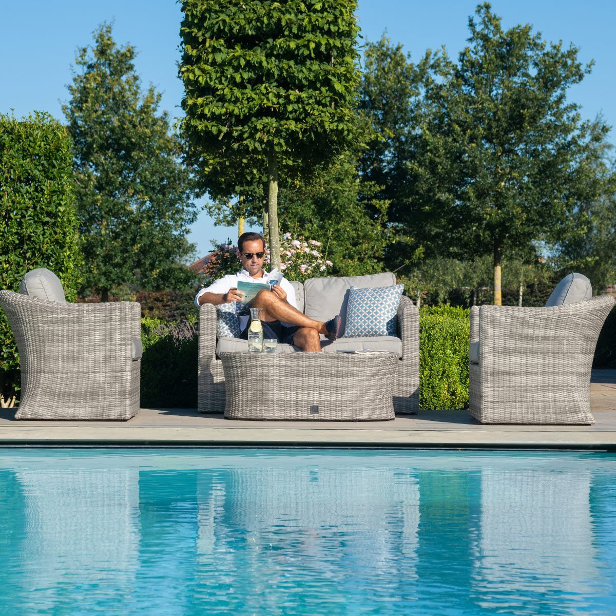 Oxford 2 Seat Rattan Sofa Set - Image 4