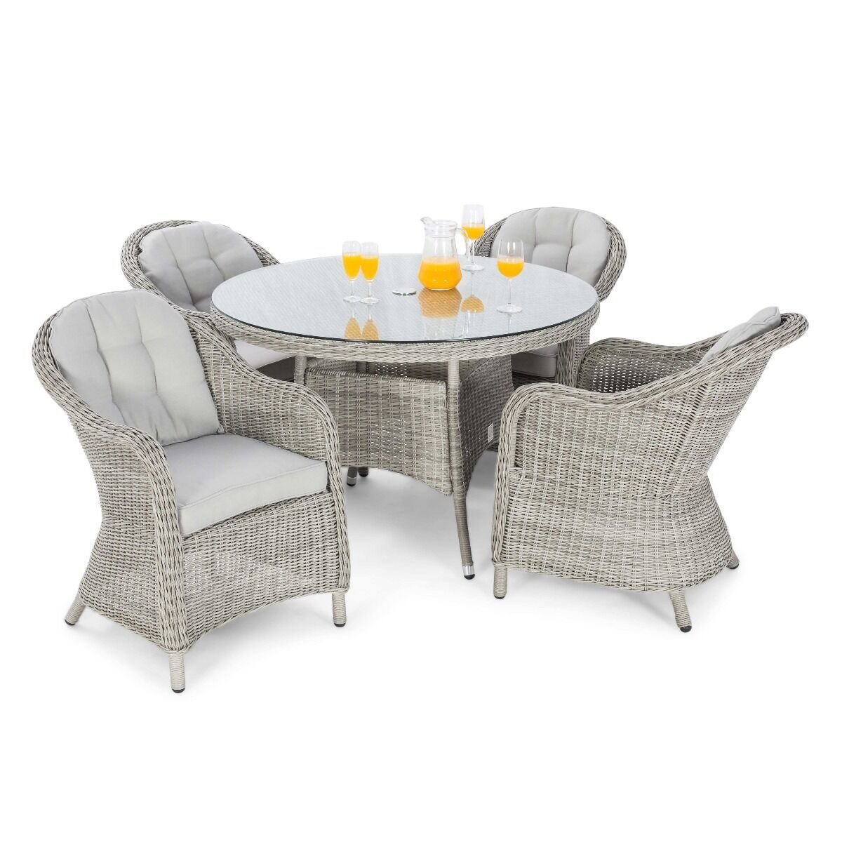 Oxford Heritage 4 Seat Round Rattan Dining Set - Image 10