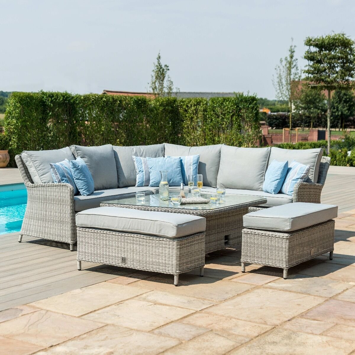 Oxford Royal Rattan Corner Dining Sofa Set - Image 5