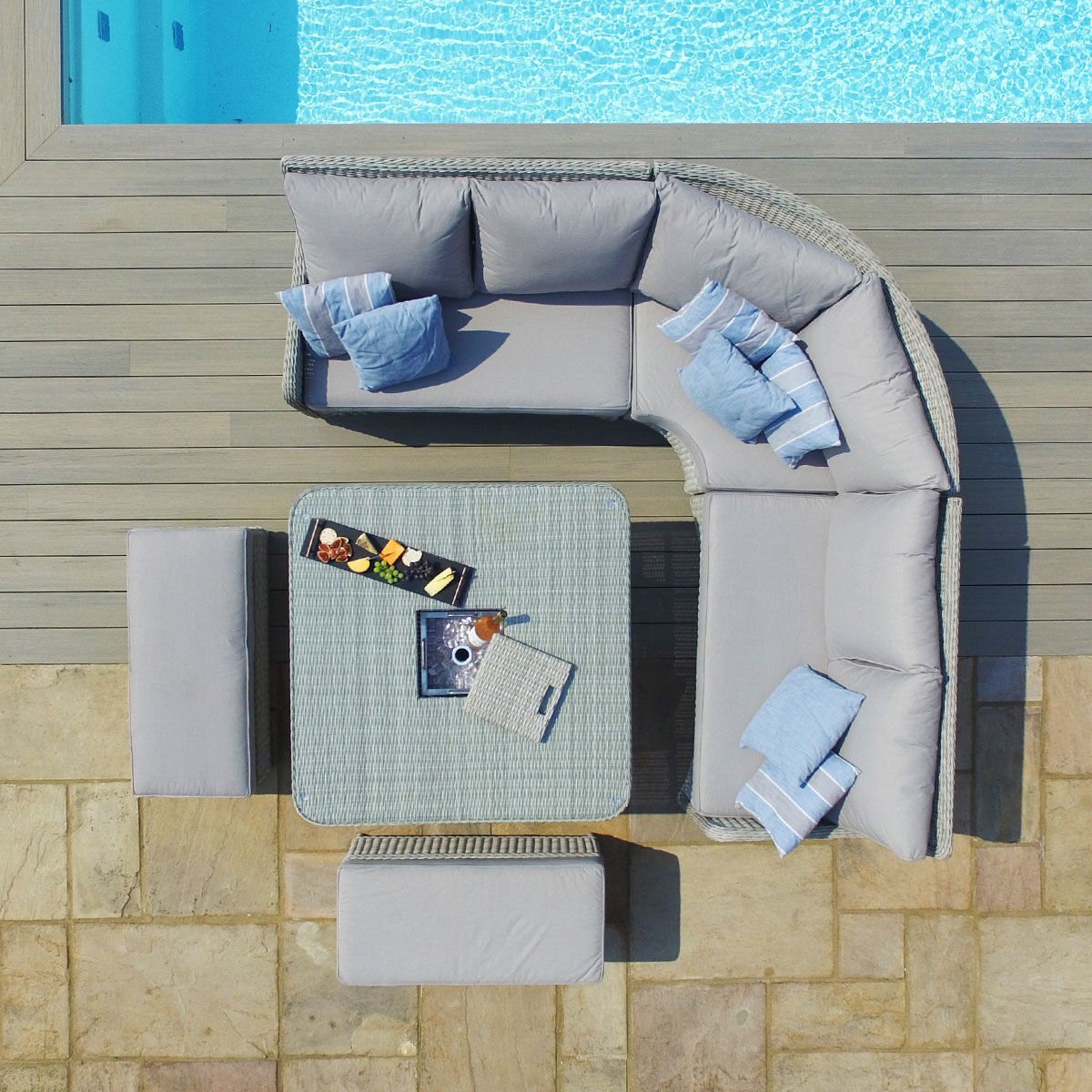 Oxford Royal Rattan Corner Dining Sofa Set - Image 4