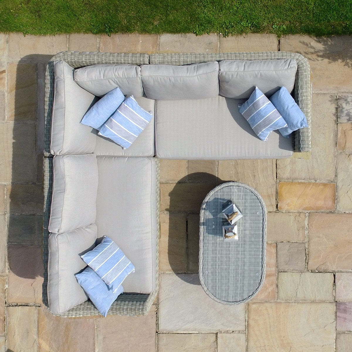 Oxford Small Rattan Corner Sofa Set - Image 2