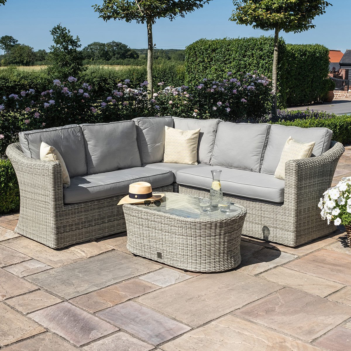 Oxford Small Rattan Corner Sofa Set - Image 4