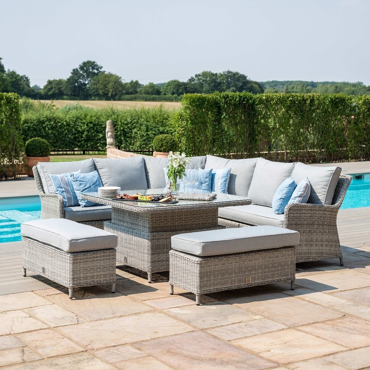 Oxford Royal Rattan Corner Dining Sofa Set - Image 3