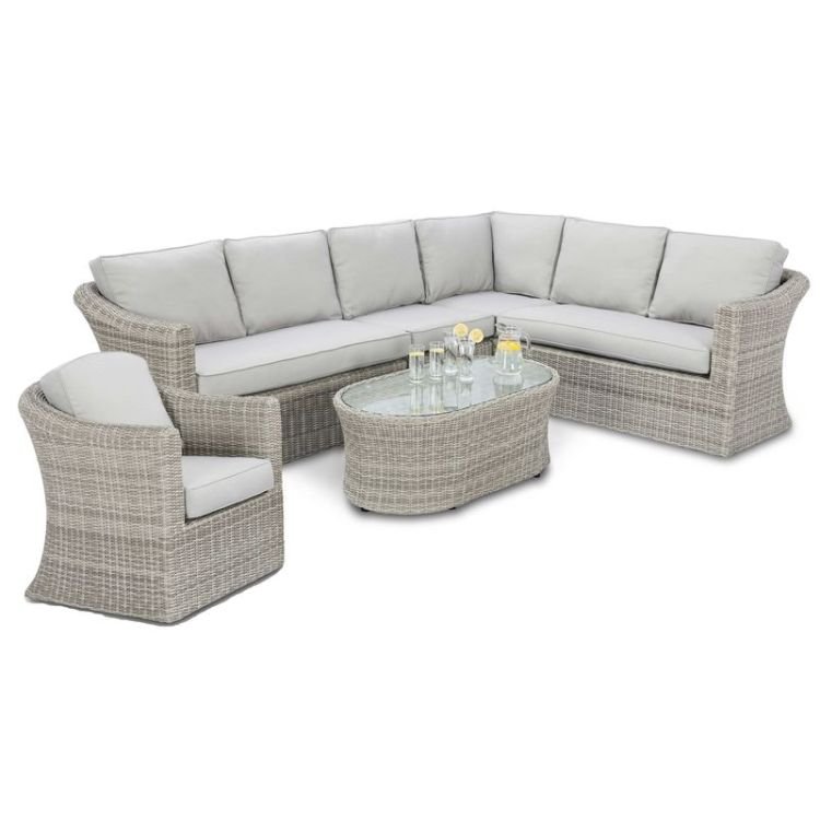 Oxford 6 Seater Large Rattan Corner Group with Chair - Image 9