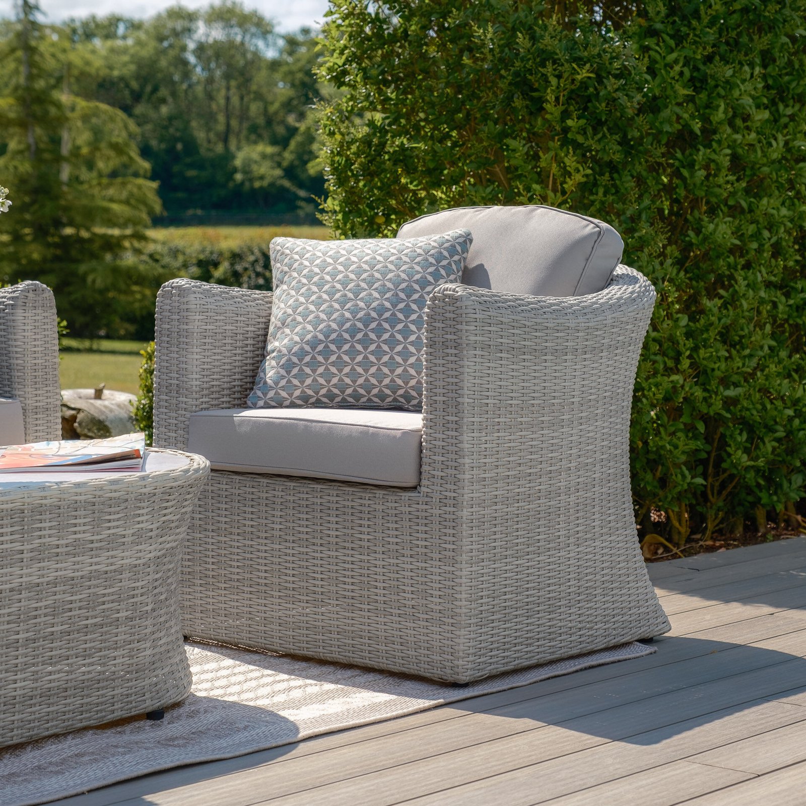 Oxford 2 Seat Rattan Sofa Set - Ceramic Glass - Image 3